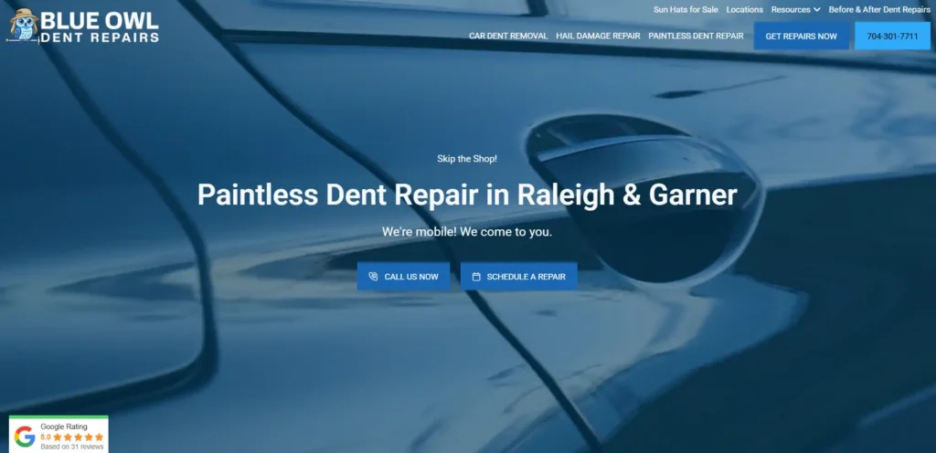 new dent repair raleigh website